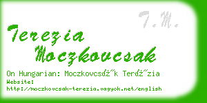 terezia moczkovcsak business card